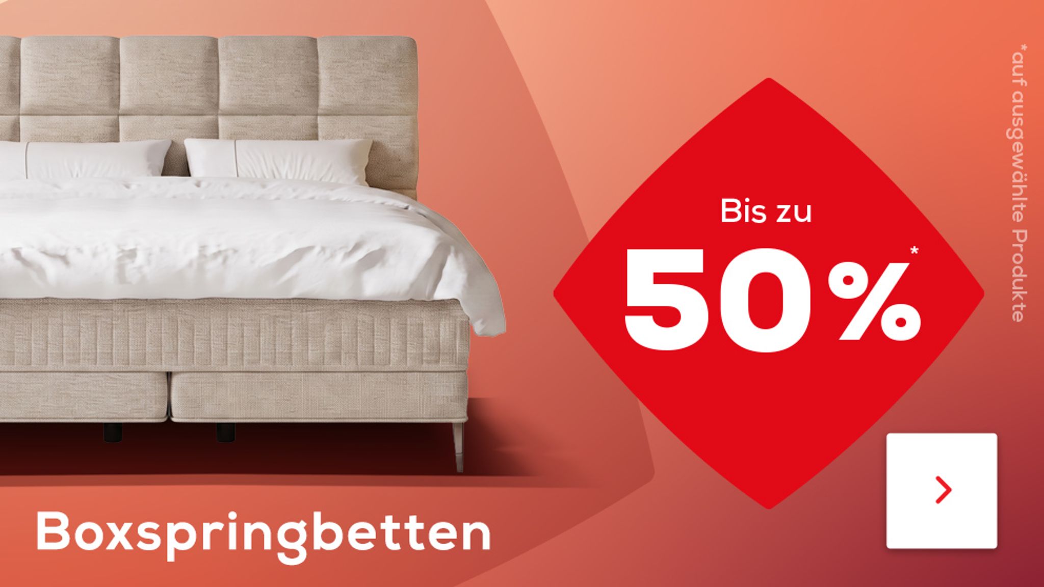 Bis zu 50% auf Boxspringbetten